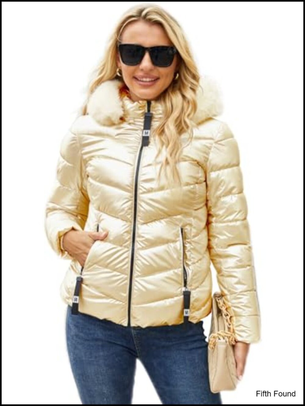 Shiny Puffer Jacket Womens Quilted Lightweight Warm Winter Coat